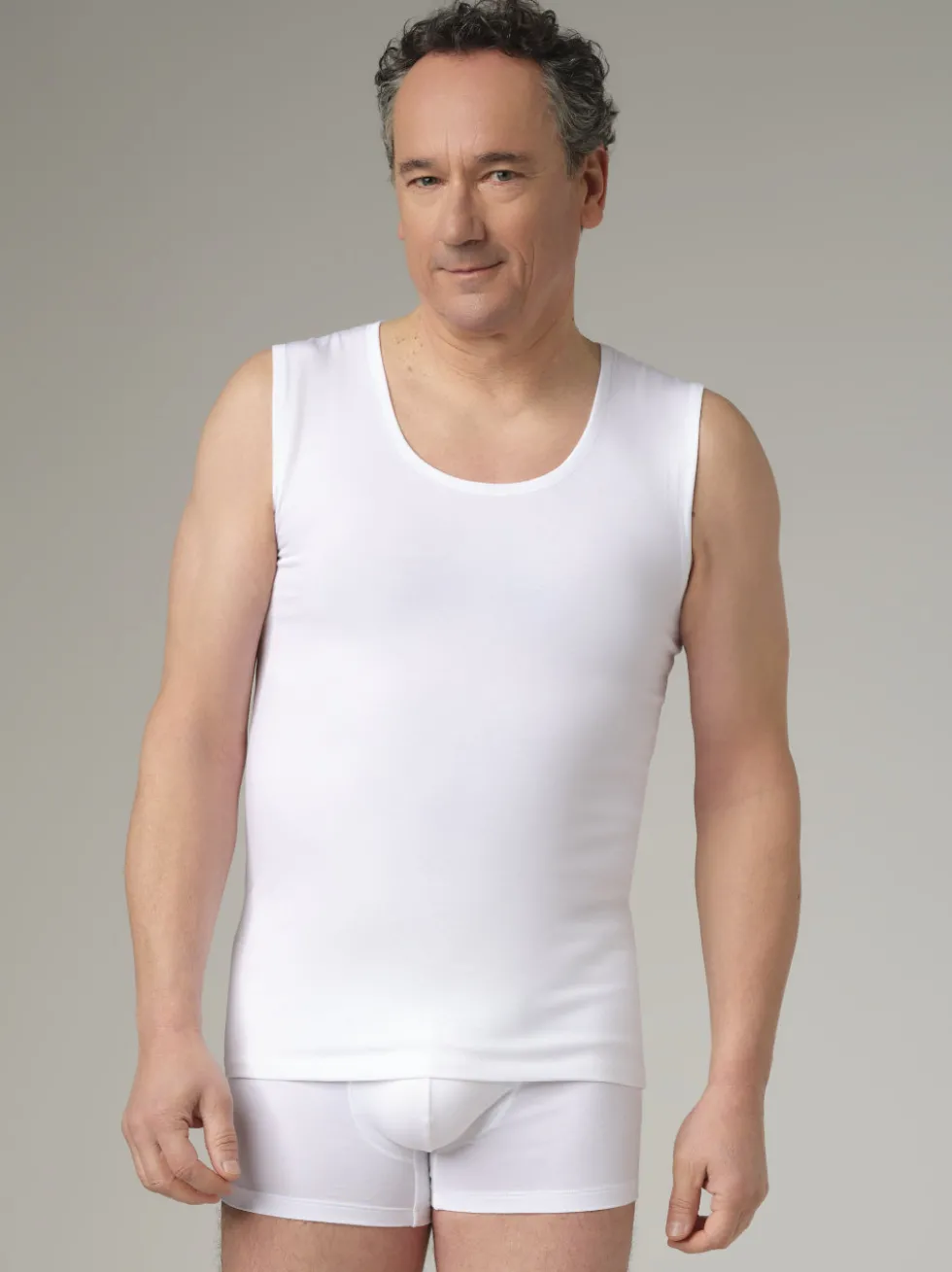 Ärmelloses Shirt aus Baumwolle und Micromodal