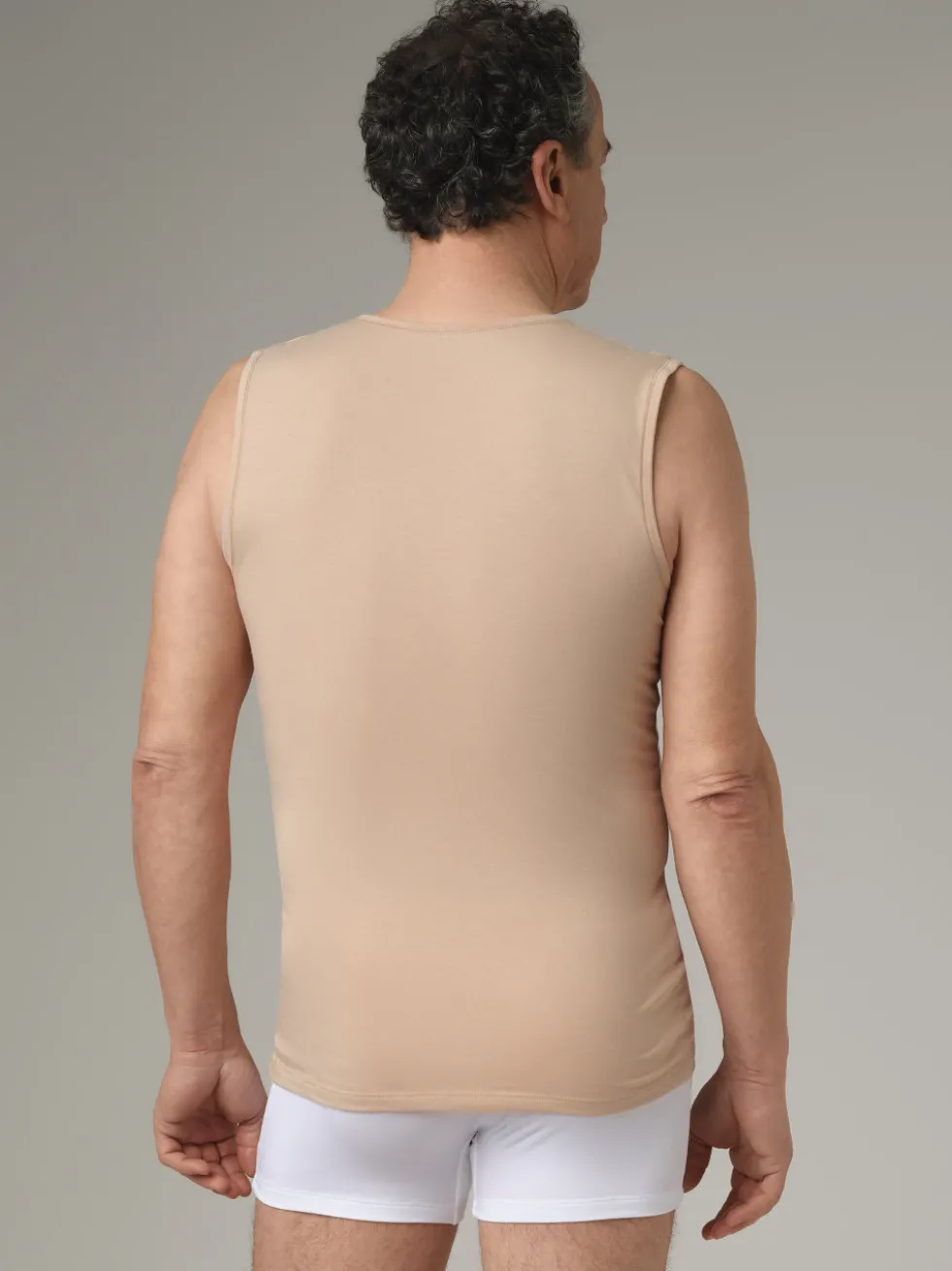 Ärmelloses Shirt aus Baumwolle und Micromodal