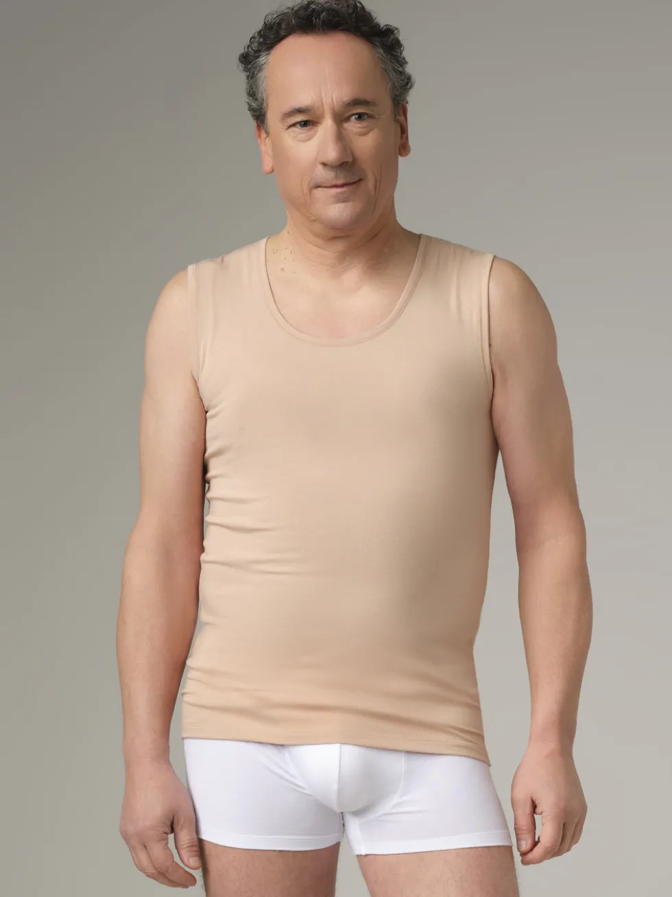 Ärmelloses Shirt aus Baumwolle und Micromodal