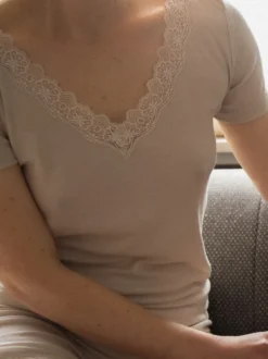 Shirt aus Merinowolle & Seide