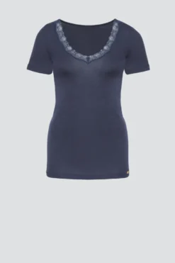 Shirt aus Merinowolle & Seide