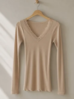 Shirt langarm aus Merinowolle & Seide