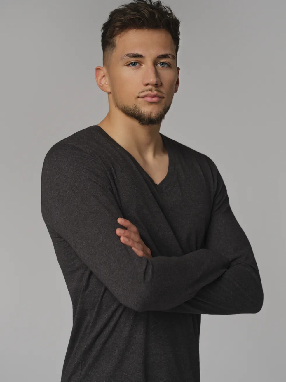 Shirt langarm V-Ausschnitt